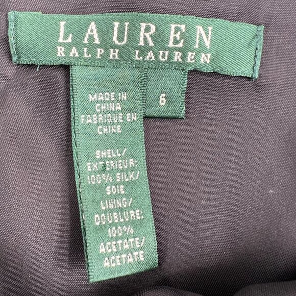 Lauren Ralph Lauren Womens Silk Ruffle Skirt Black/Gold Size 6 - Picture 2 of 6